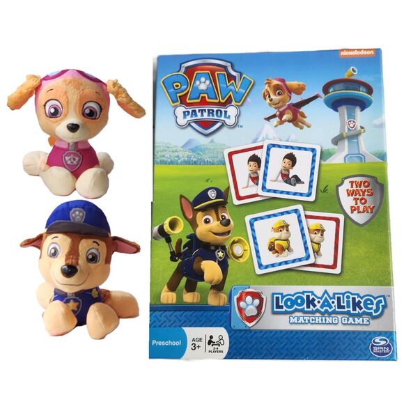 Paw Patrol Lot of Look-A-Like Matching Game with Sky & Chase Plushies - Picture 1 of 14